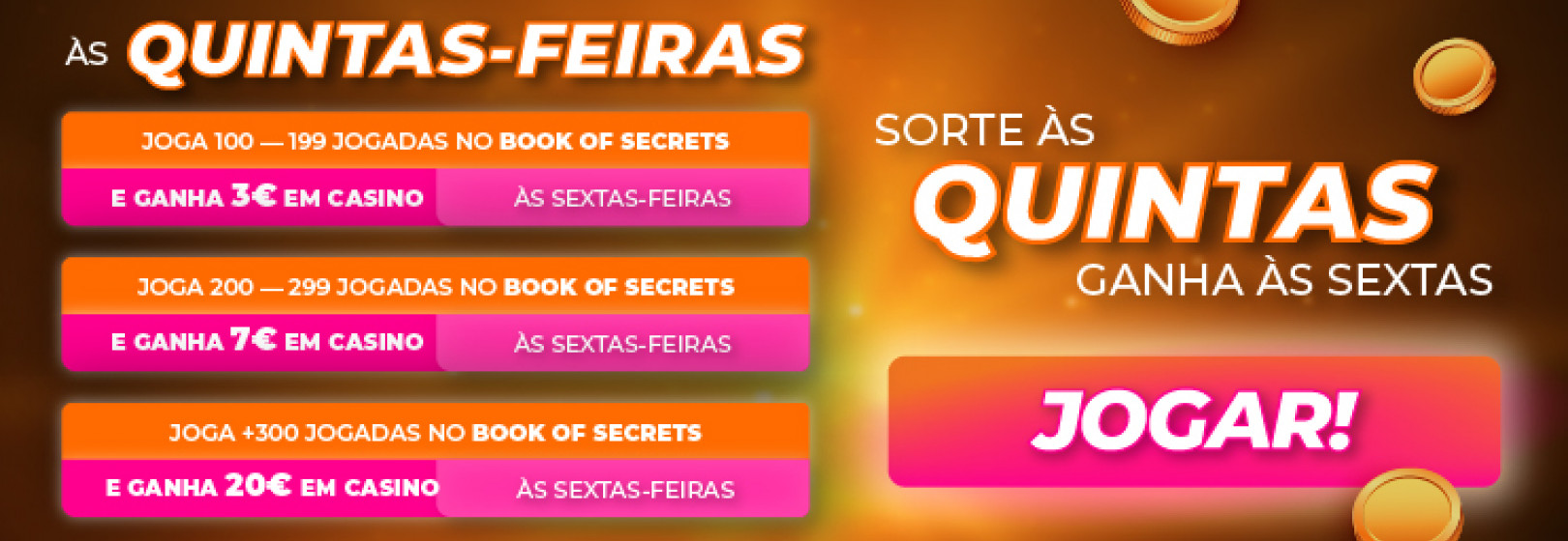 Sorte às Quintas Nossa Aposta | Ganha Bónus a Jogar Slots!